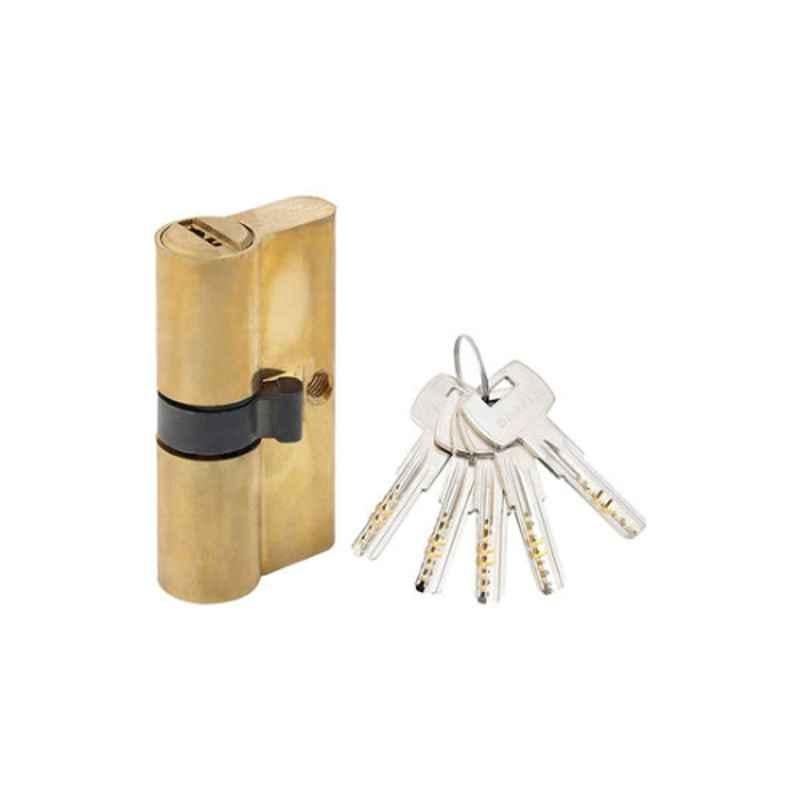 Dorfit 60mm Gold & Silver Double Cylinder Door Lock with Key, 60CDK_PB
