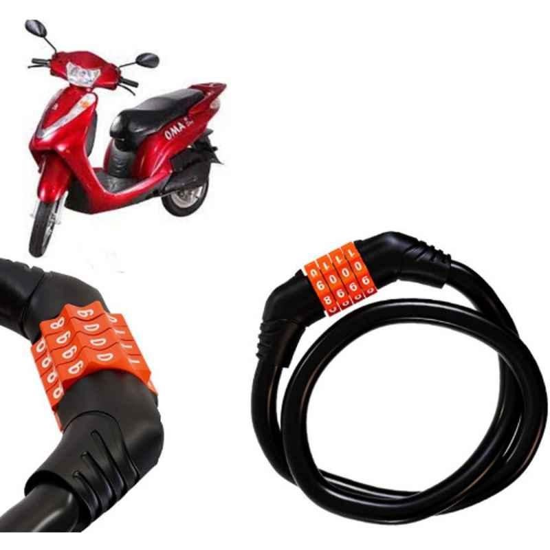Auto Pearl Black & Orange 4 Digit Anti-Theft Combination Number Lock for Oma Star