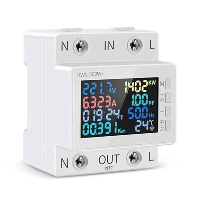 Ametron 63A Circuit Breaker with 8-in-1 Wi-Fi, Power Monitoring, Timer, Remote Control & App Control, KWS-302WF