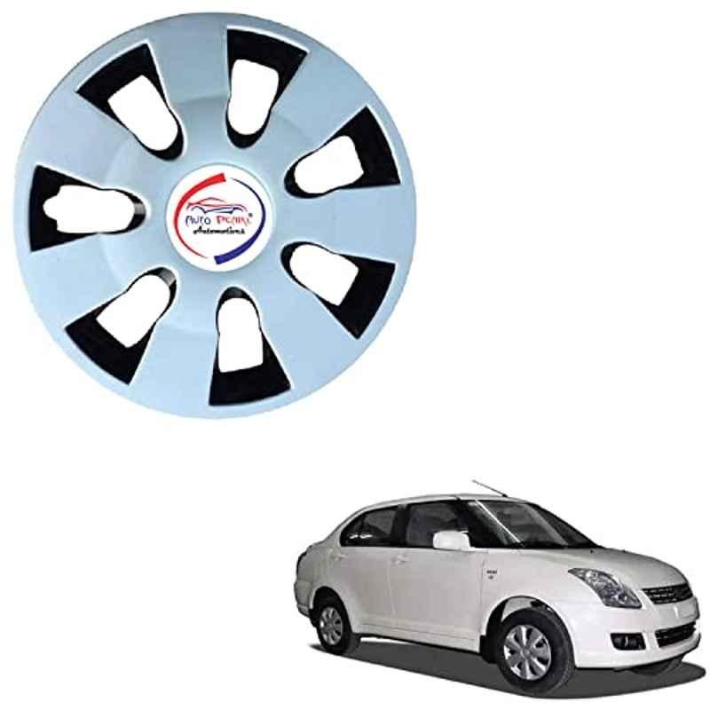 Auto Pearl 4 Pcs 14 inch ABS Black & Silver WGR29 Hubcap Wheel Cover Set with Retention Ring for Maruti Suzuki Dzire Type 1