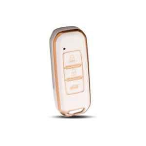 Flymaster Thermoplastic Polyurethane White TPU Car Key Cover, WHITE-TPURKE-52