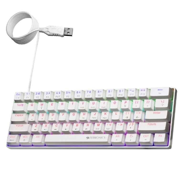 Zebronics Max Ninja 61 White Wired Keyboard with 61 Keys, MK1
