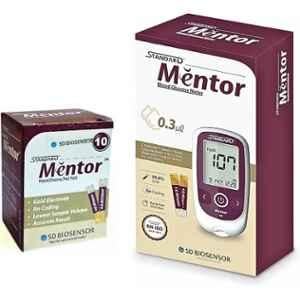 Standard Mentor Digital Blood Glucose Meter with Complete Medical Device Kit for Self Diabetes Testing Machine