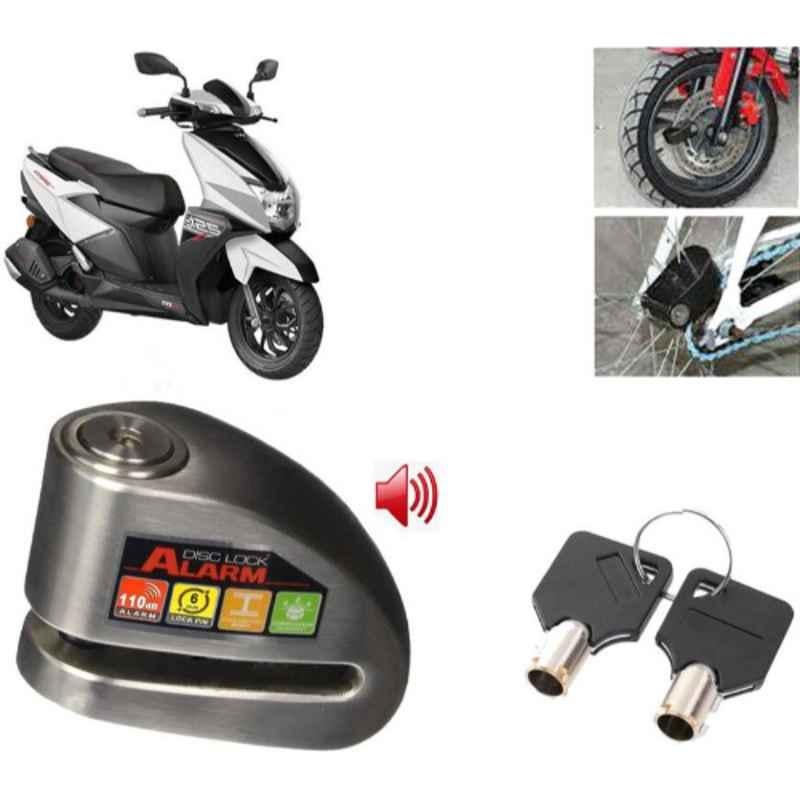 Auto Pearl Steel Black Anti-Theft Alarm Disc Brake Lock for Ntorq 125, Lock_678