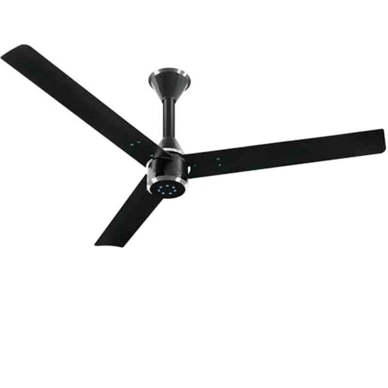 Luker Crown Plus 32W 350rpm Black & Chrome 5 Star 3 Blade BLDC Ceiling Fan with Remote & 3 Years Warranty, Sweep: 1200 mm