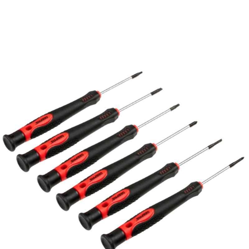 Geepas 12Pcs Chromium Vanadium Steel Red & Black Screwdriver Set, GT7656