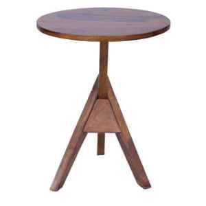 Muebles Casa Lativa Walnut Finish Sheesham Wood Side Table, MFMMG019