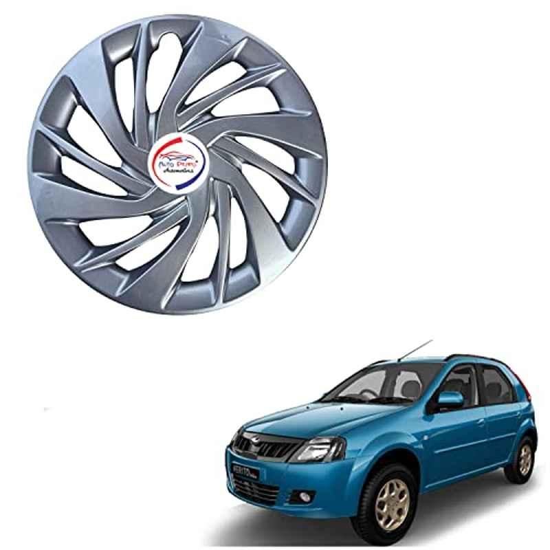 Auto Pearl 4 Pcs 14 inch ABS Silver ER25 Hubcap Wheel Cover Set with Retention Ring for Mahindra Verito Vibe