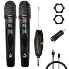 Audio Array 800mAh 600Ohms UHF Dual Wireless Premium Karaoke Microphones, AM-W35