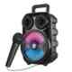 I Kall 10W Black Portable Bluetooth Speaker with Wired Mic Karaoke, RGB LED, FM Radio, AUX, USB, Micro SD & Built In Rechargeable Battery, IK5100