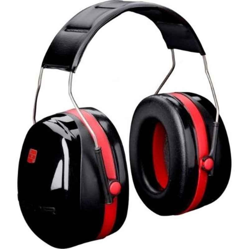 3M Peltor Optime III ABS Black & Red Headband Type Earmuff, H540A