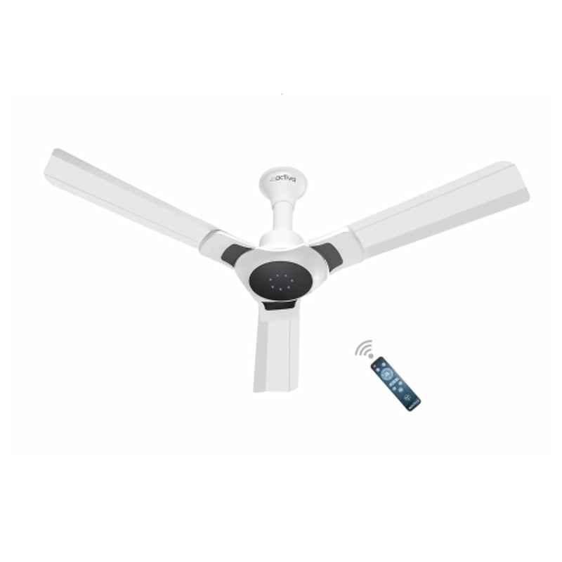 Activa Premium Optima 28W 380rpm White BLDC Ceiling Fan with LED Light, Remote Control & 5 Years Warranty, Sweep: 1200 mm