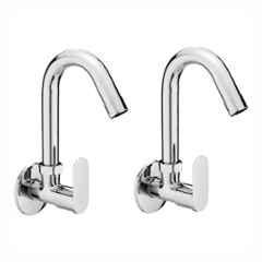 Fastgear Brass Chrome Finish Silver Sink Tap, FG1080 (Pack of 2)