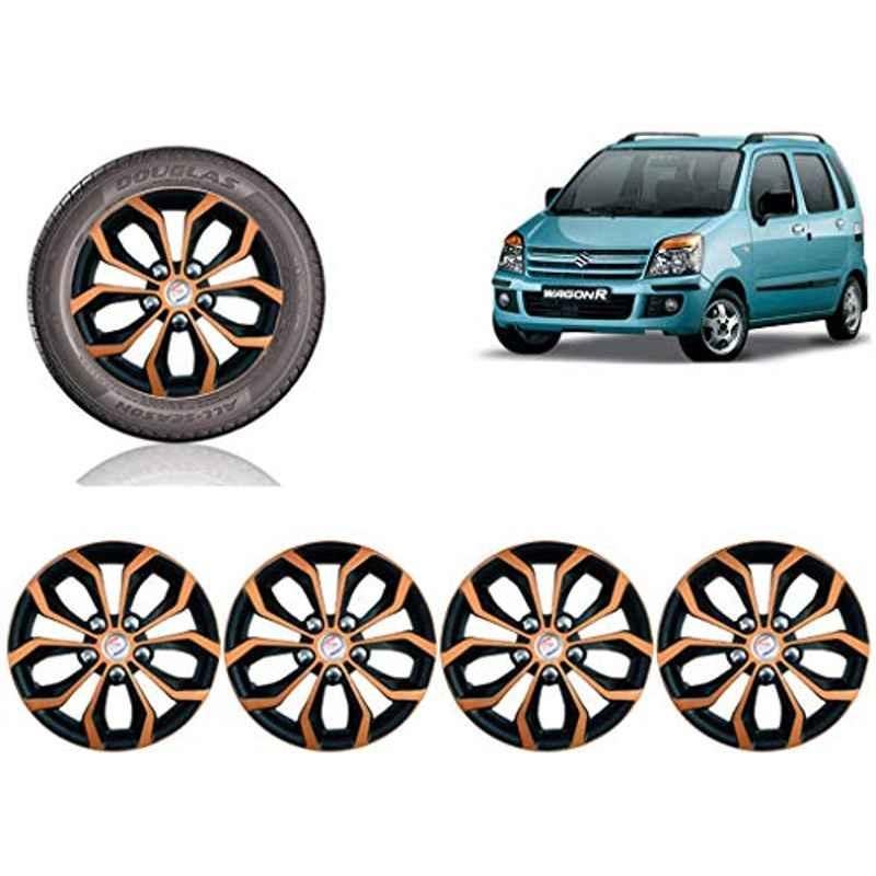 Auto Pearl 4 Pcs 13 inch ABS Copper & Black Car Wheel Cover Set for Maruti Suzuki WagonR 2006 & 2010