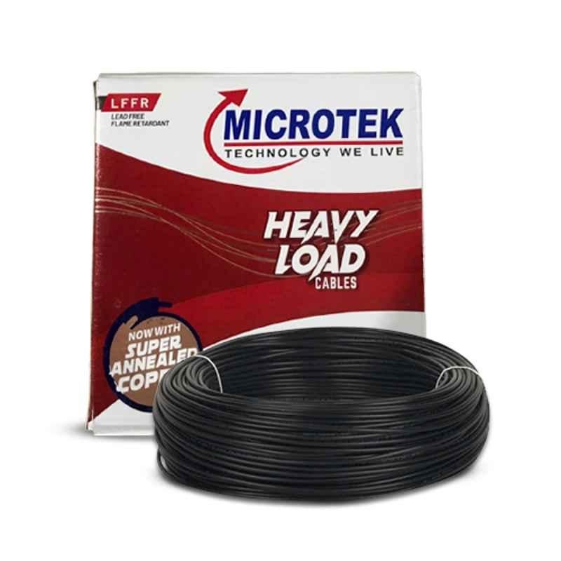 Microtek 6 Sqmm Black LFFR PVC Flexible Wire, Length: 90 m