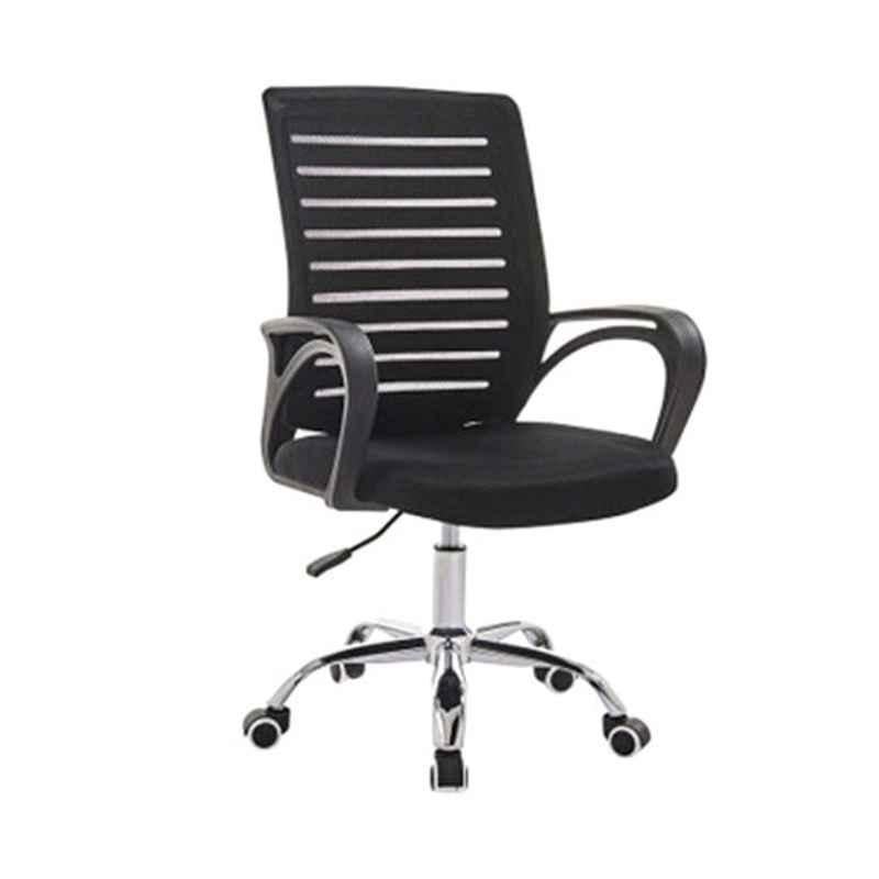 Blitzed 65x53x100cm Stainless Steel Black Desk Chair, 6040C