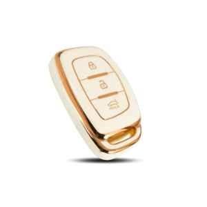 Flymaster Thermoplastic Polyurethane White TPU Car Key Cover, WHITE-TPURKE-10
