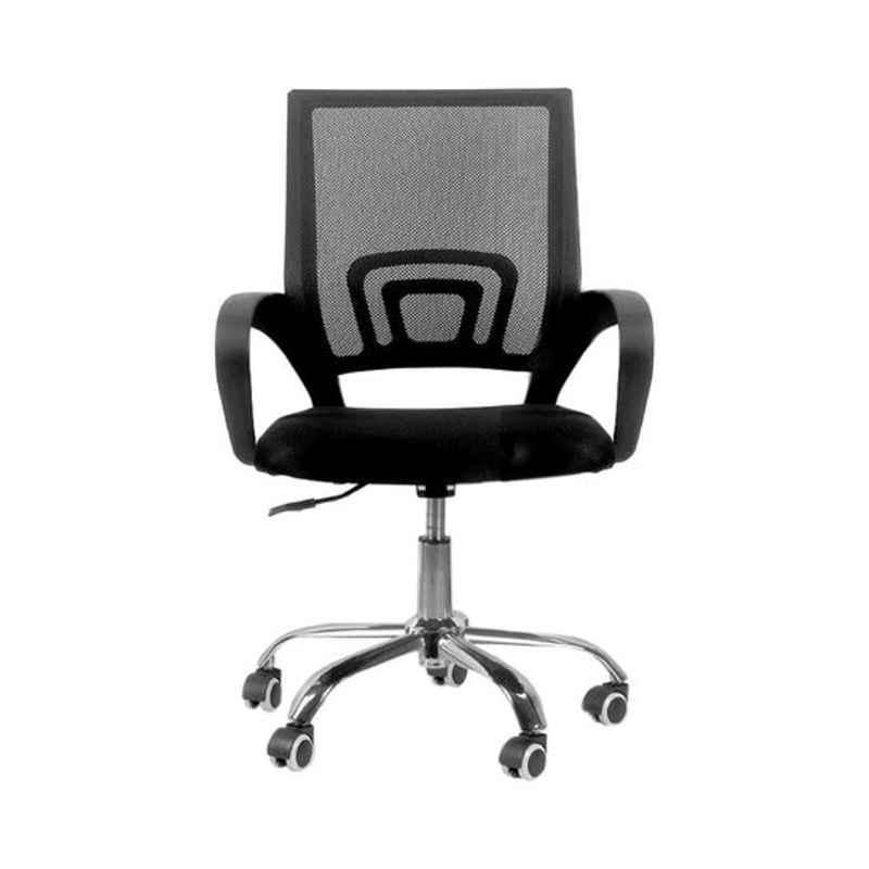 LW 50x47x97cm Nylon Black & Silver Mesh Office Chair, H0ZZJRTT