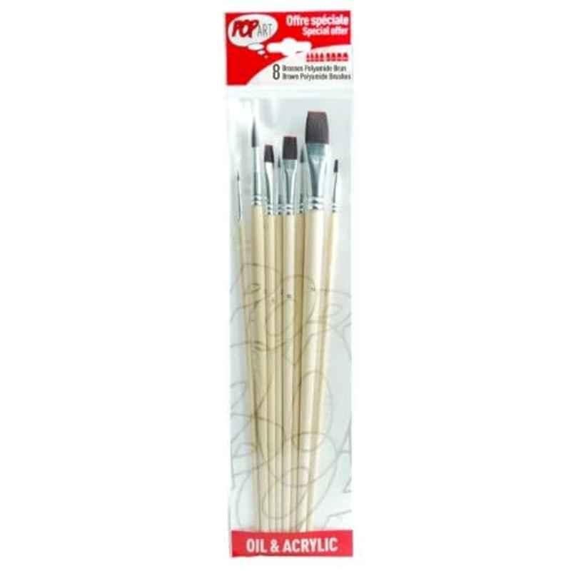 Pebeo 8 Pcs Brown Wallet Paint Brush Set