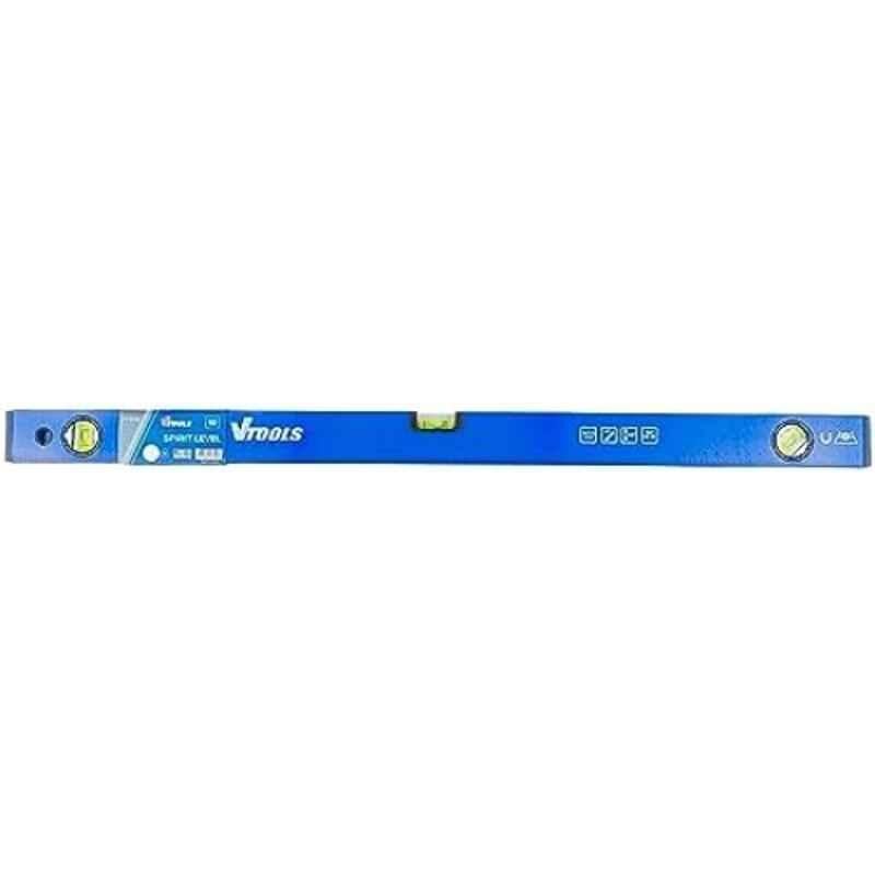VTOOLS 800mm Blue Aluminium & Acrylic Shock Resistant Magnetic Spirit Level, VT2195