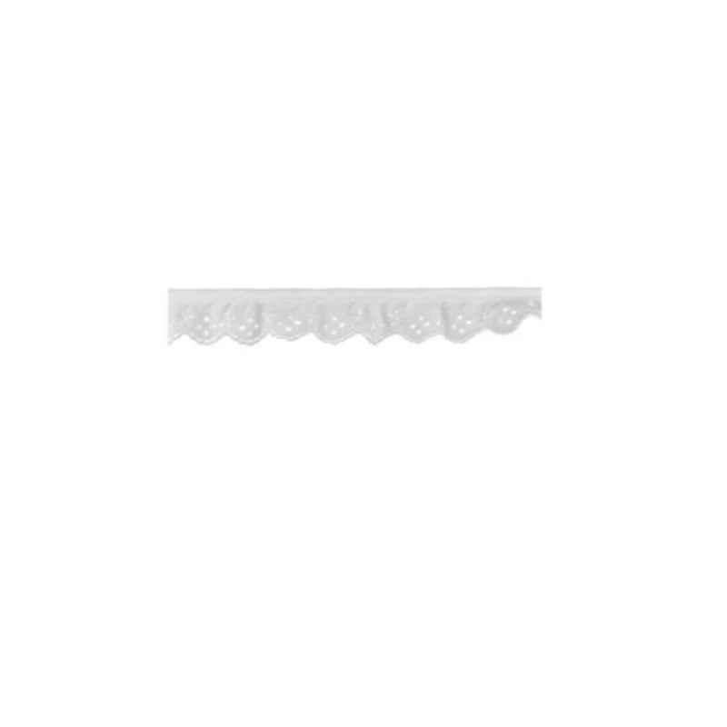 Deco Trims Ruffled Swiss Eyelet Embroidery Trim 1-1/4In White