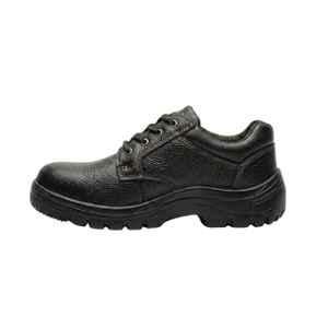 Hind Pro X-TRAFIT Barton Print Split Leather PU Steel Toe Black Safety Shoe for Men, Size: 10