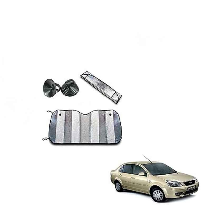 Kozdiko Aluminium Foil UV Protection Silver Windshield Sun Shade for Ford Fiesta Old