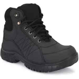 Ozarro Leather Steel Toe Black Safety Shoes, S4432, Size: 9