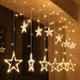 Nisko 29V Plastic 12 Stars 138 LED Curtain & Window String Lights with 8 Flashing Modes