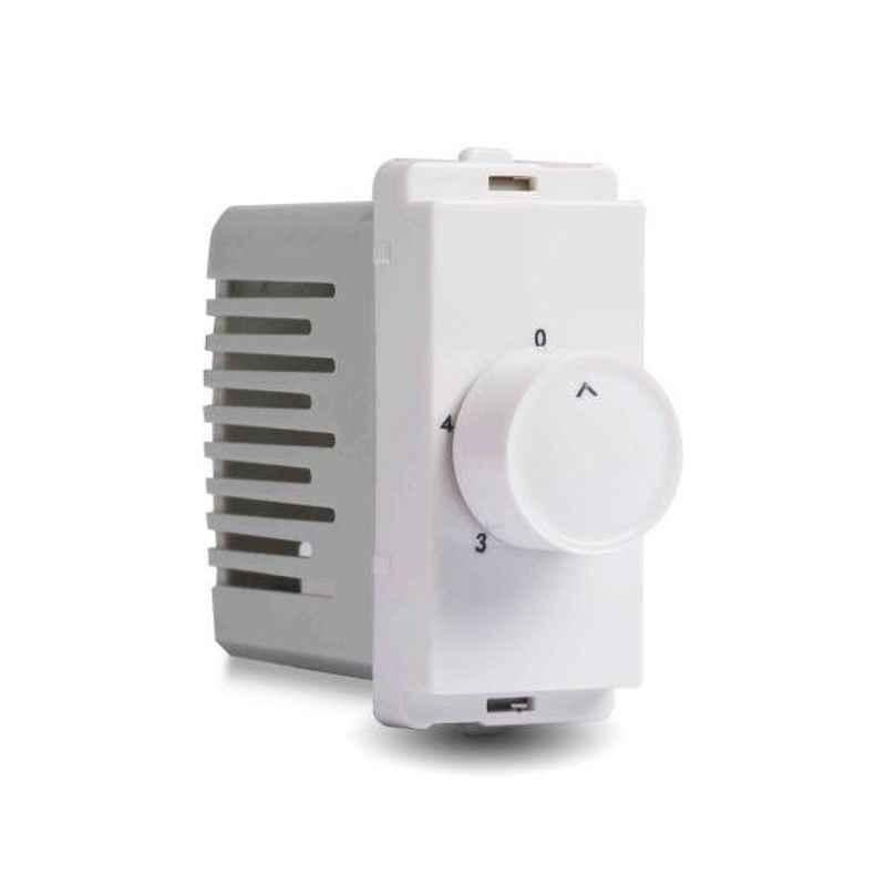 Schneider Livia 1 Module White Step Type Fan Regulator, P3100 (Pack of 10)