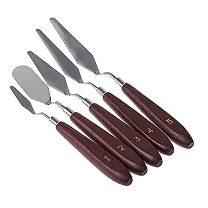 5 Pcs Stainless Steel Palette Knife Mixed Scraper Set