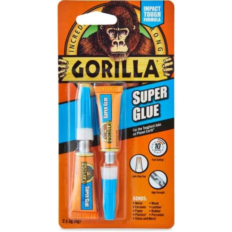Gorilla Plastic Clear Super Glue Tube, 7800101