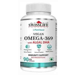 SwissLife Forever 90 Pcs Vegan Omega 369 Capsules for Supports Heart, Brain, Eye, Skin, Hair, Muscle & Bone Health, SLFOMG45105