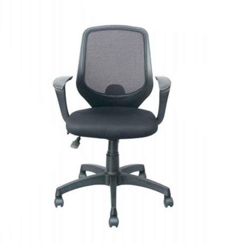 Official Comfort MESH 806 Hydraulic Net Back Black Office Chair with Spring & PU Arms Handle, 1032
