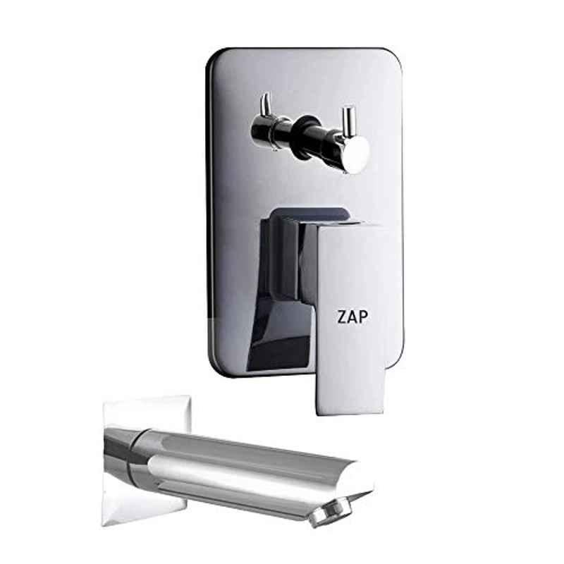 ZAP ZXR84140 Brass Concealed Square Body Diverter Full Set with Bath Tub Spout