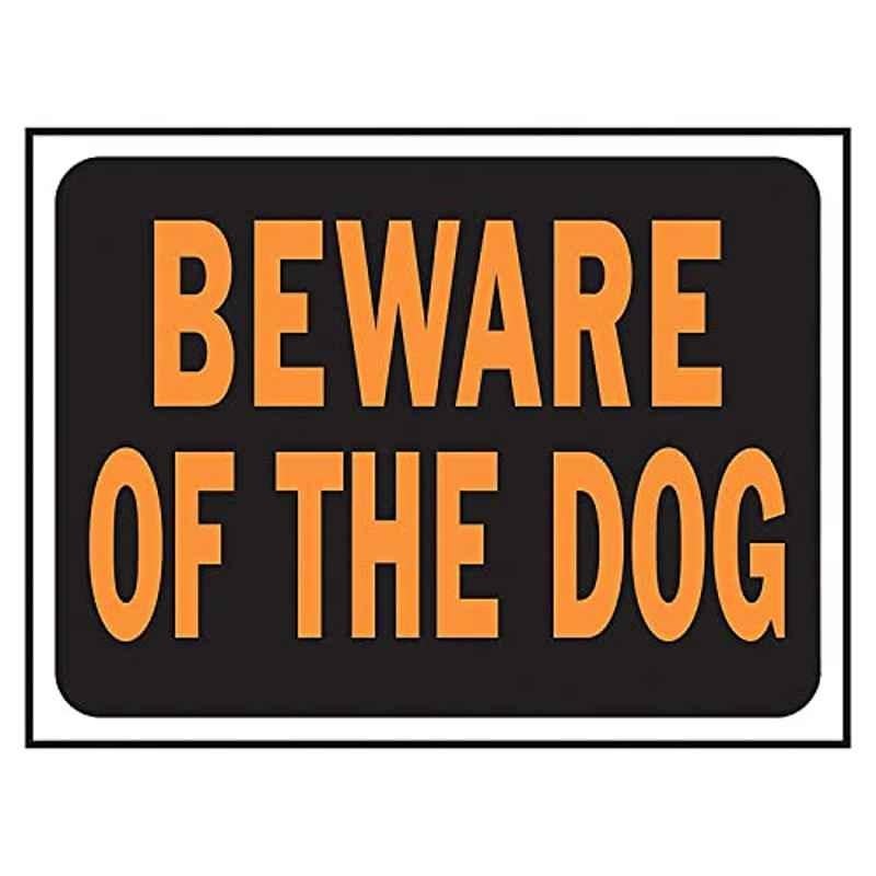 HY-KO 9x12 inch Plastic Black & Orange Beware Of Dog Sign