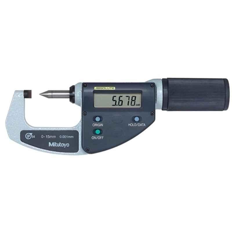 Mitutoyo 0-15mm Point Spindle & Blade Anvil Crimp Height Micrometer, 342-451