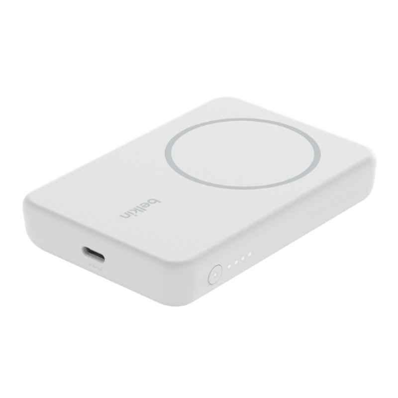 Belkin 10W 5000mAh White Boost Charge Magnetic Wireless Power Bank, BL-PB-MSAFE-D004-5000C-WHT