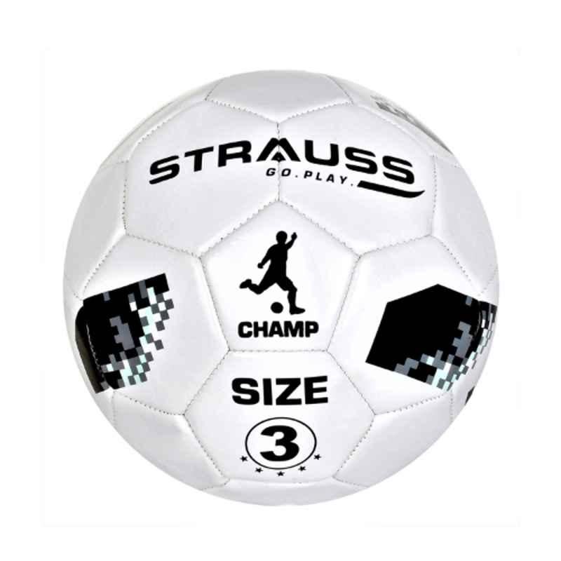 Strauss 19x19x10cm PU White Champ Football, ST-1557, Size: 3