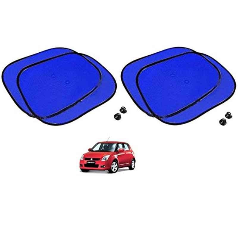 Kozdiko 4 Pcs Blue Chipkoo Car Window Sunshade Curtain Set for Maruti Suzuki Old Swift, koz_82939