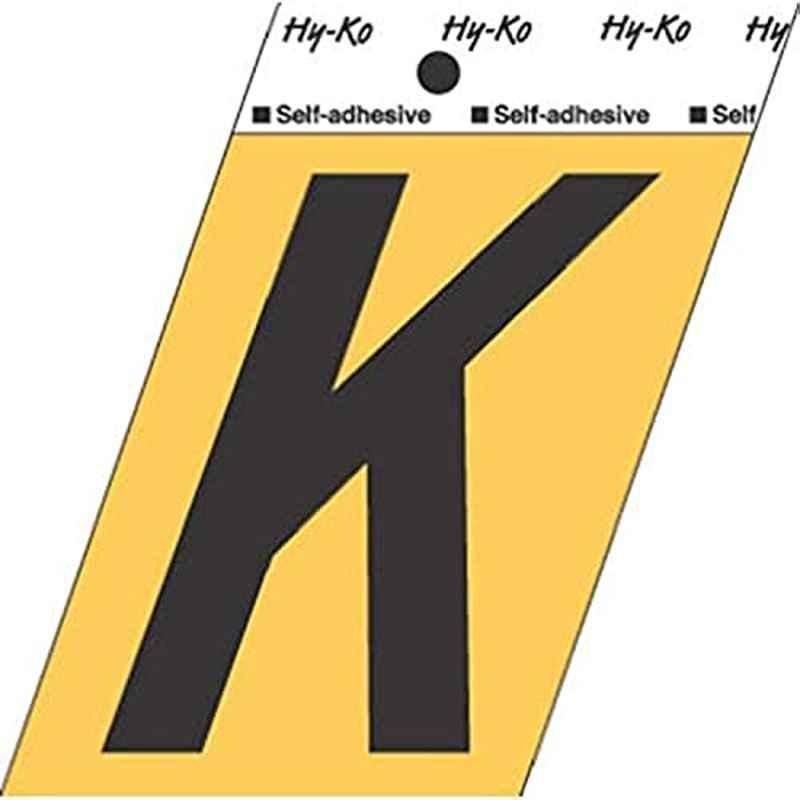 HY-KO GG-25/K 3-1/2 inch Aluminium Black Adhesive Letter K, 107166