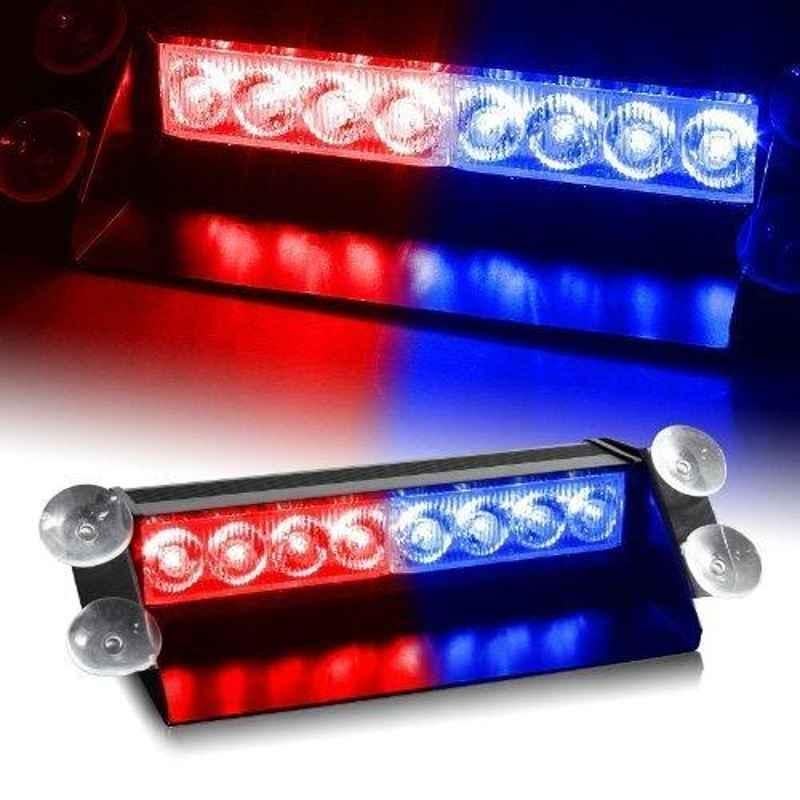Buy Viva City 8W 8 LED Red & Blue Metal Police Flasher Light