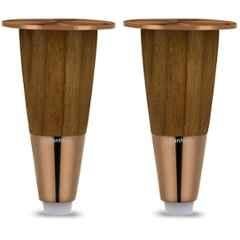 Plantex Heavy Duty Round 4 inch Spare Sofa Legs for Bed Furniture/Sofa Legs for Furniture Fitting/Table Legs/Sofa Leg Set of 2 Pcs Rose Gold Finish