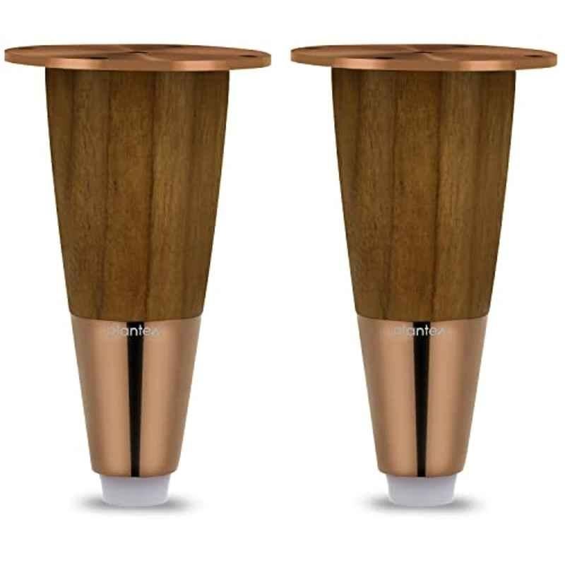 Plantex Heavy Duty Round 4 inch Spare Sofa Legs for Bed Furniture/Sofa Legs for Furniture Fitting/Table Legs/Sofa Leg Set of 2 Pcs Rose Gold Finish