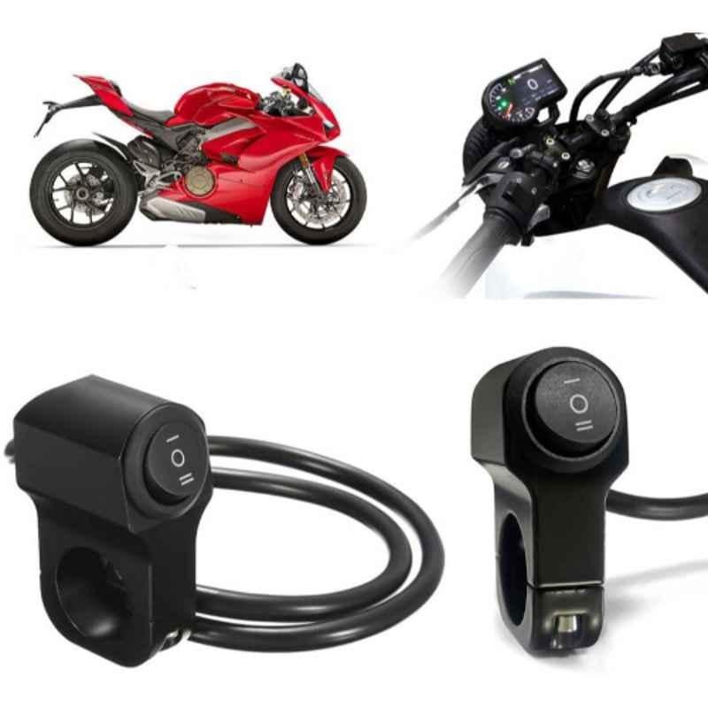 Auto Pearl 12V Aluminium Alloy Black Motorcycle Handlebar Headlight Switch for Panigale