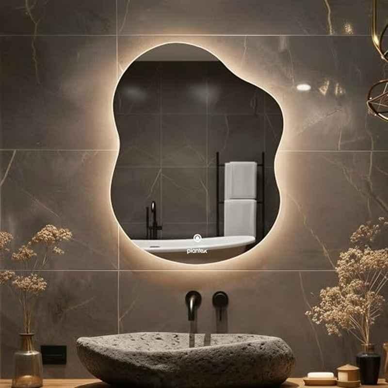 Plantex LED Bathroom Mirror with 3 Tone/Designer Mirror for Living Room/Bedroom/Dressing Room Cloud Shape 18x24 inch