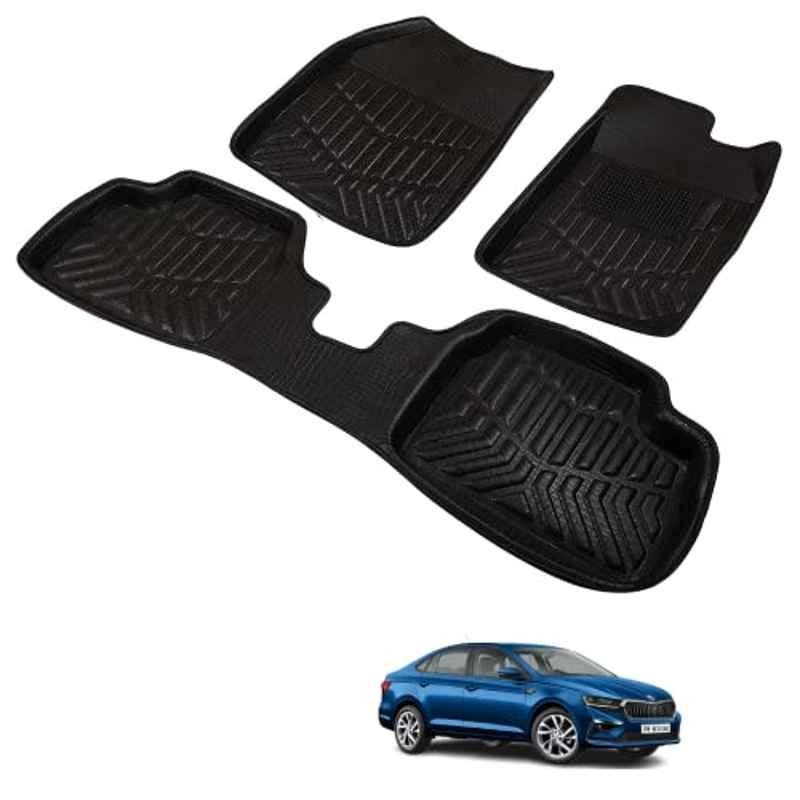 Kozdiko 3D Black Car Foot Mat Set for Skoda Slavia, dshbdhb93