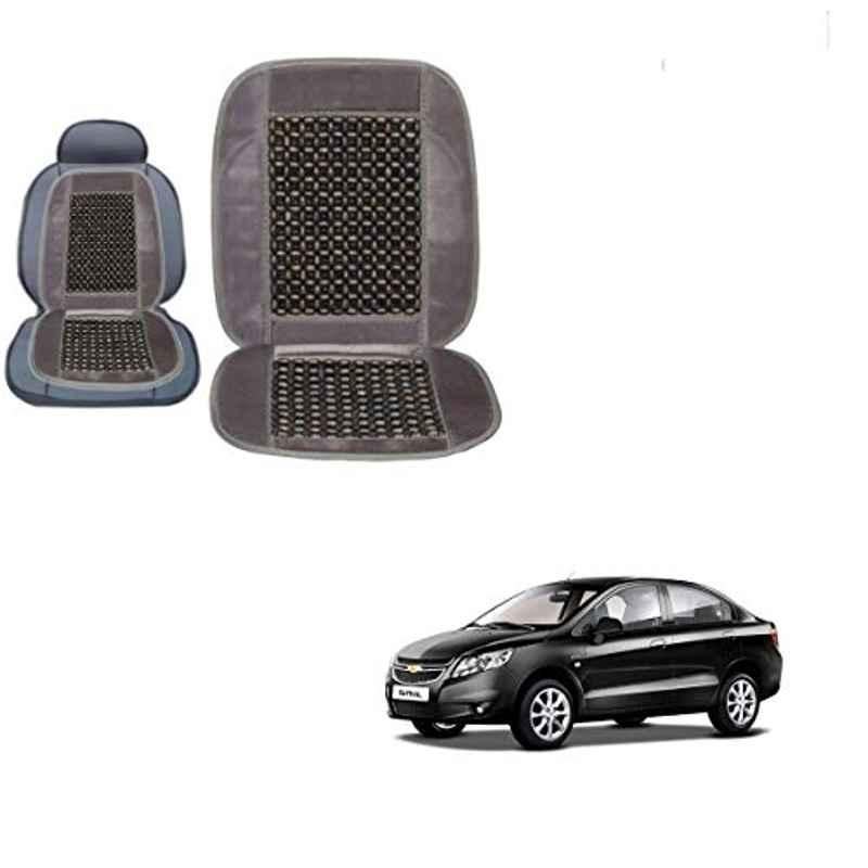 Kozdiko Wooden Bead Seat with Grey Velvet Border for Chevrolet Sail, KOZ-87229