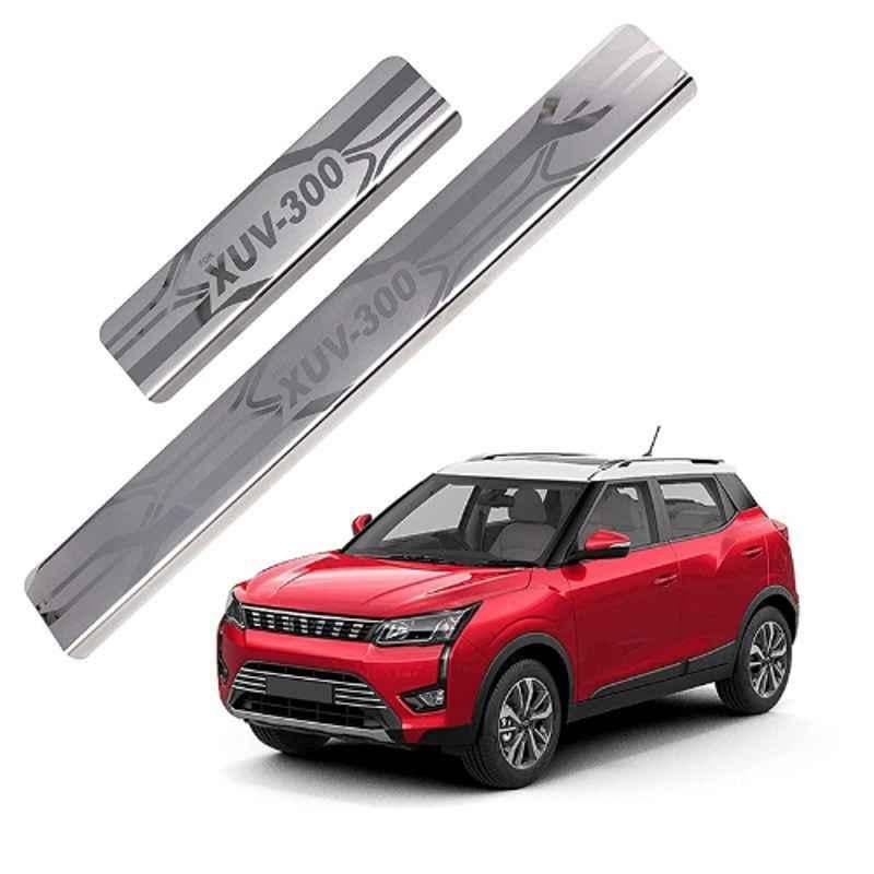 Galio GFS-121 4 Pcs Non-LED Stainless Steel Footstep Door Sill Plate Set for Mahindra XUV-300 2019
