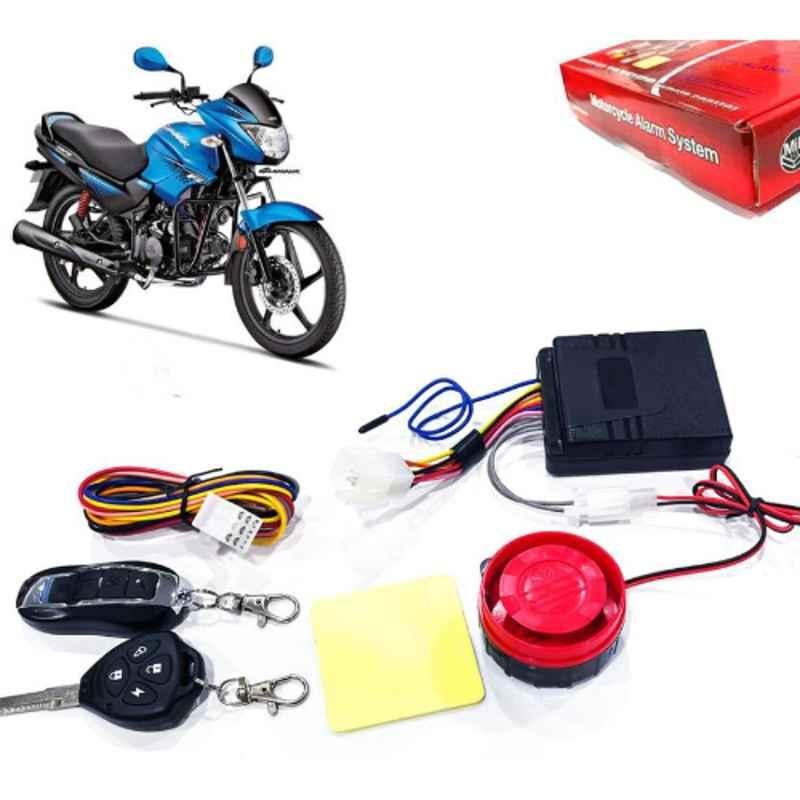 Auto Pearl 12V Black Two-Way Anti Theft Motorcycle Alarm Kit with 2 Pcs Remote for Glamour Programmed FI